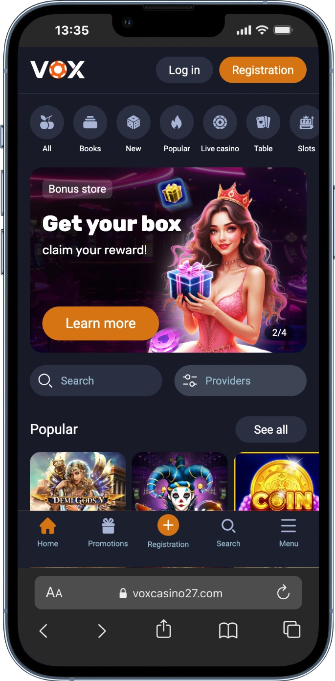 Vox Casino im Browser