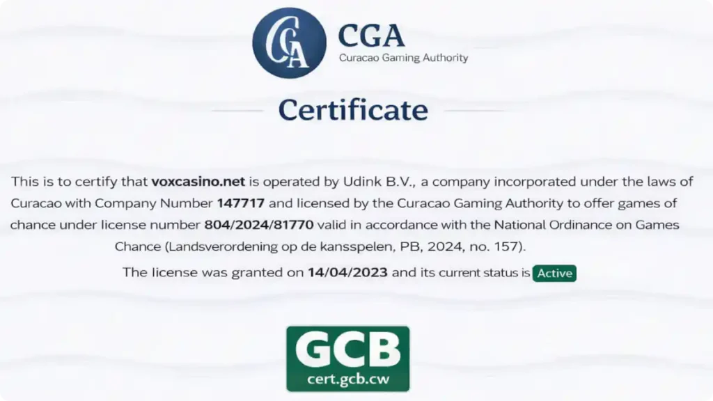 vox casino apk licenze